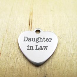 Pendant Necklaces 20pcs/lot-daughter In Law Stainless Steel Charms Laser Engraved Customized DIY Pendants