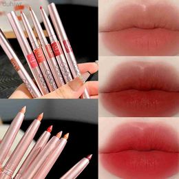 Lip Pencils Rotating lip line nude reddish brown lipstick pen waterproof durable matte lip line decoration pencil female makeup d240510