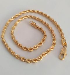 Chains Mens Thick 6mm Fancy Original Picture Rope Chain Real Yellow Gold Diamond Solid Jewelry9367671