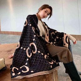 2021 Luxury Brand Thick Cashmere Scarf Women Design Warm Pashmina Blanket Shawls Bufanda Poncho Ladies Warps Neckerchief Echarpe Y5486079