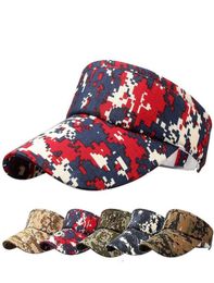 2017 Summer Unisex Visor Empty Top Camouflage Sun Hat Brim Blank Elastic Band Caps Beach UV Protection Military Hats9114670