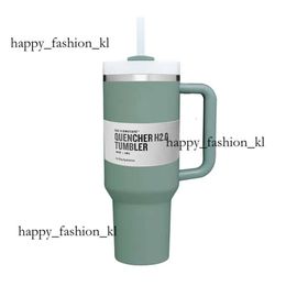Tumblers Stanely Cup New Quencher H2.0 40Oz Stainless Steel Tumblers Cups With Silicone Handle Generation Stanely Vacuum Outdoor Water Cup Bottles 504