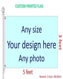 3x5 Feet Custom Flag and Banner Any Logo Any Color 100D Polyester Digital Printing w shaft cover Grommets9067778