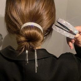 Molans Women Elegant Luxury Rhinestone Tassel Ponytail Hair Claws Hair Clips Barrettes Hairpin Headband Fashion Hair Accessories