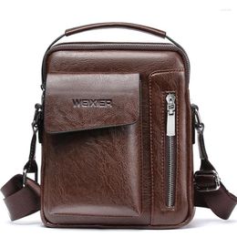 Day Packs Fashion Men's Handbag Shoulder Bag Vintage Trends PU Leather Retro Messenger Stylish Casual Male Crossbody SAC