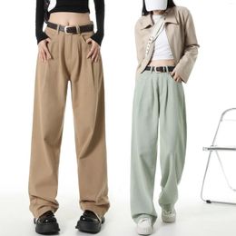 Women's Pants Autum Winter Ladies Women Casual Long High Waist Floor-Length Pant Female Straight Chic Trousers P29