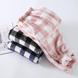 Women's Sleepwear Casual Pyjama Chequered Pockets Pants Comfortable Plaid Loose Trousers Print Pocket Lady Pant