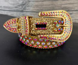 4.0 Needle buckle belt Cool rhinestone belts designed for women and men as birthday gift7575929