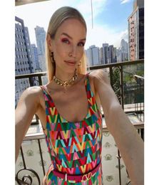 2022 Designer Fashion Women Swimwear Letter Pattern Print Sexy Summer Swimsuit Women039s Bikinis Contrast Colour Bathing Suit2054929