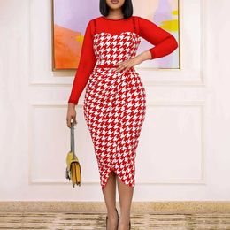 Plus size Dresses New Fashion Fall Women Office Dress Plus Size Casual High Waist Mesh Carr Dresses Clothing with Belt bodycon dress Y240510
