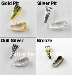 500Pcs Necklace Connector Clip Bail Gold Silver Bronze Dull Silver Plated 3x7mm For Jewellery Making Craft DIY w029249475704