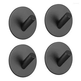 Hooks Hardware Fittings No-punch Hook Matte Black Stainless Steel Kitchen Bathroom Stick Round Wire Drawing Diagonal Single