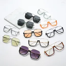 Sunglasses Retro Vintage Men Women Oversized Punk Square Half Metal Frame Sun Glasses Trendy Brand Design UV400 Goggles 2024