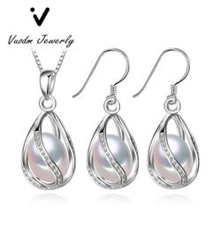 Dangle Chandelier 925 Sterling Silver Jewellery Natural Pearl Pendant Women039s Cage Earrings2695464