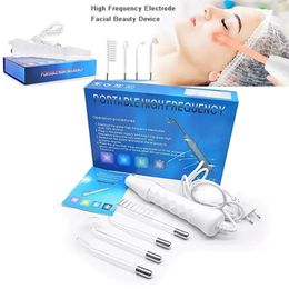 Four Tubes Electrode Skin Care Wand Portable High Frequency Machine for Acne Treatment 240430