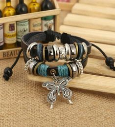 Whole Infinity Butterfly Friendship Leather Charm Bracelet Silver Party Xmas Gift For Women Female 2016 New CP6y4514551