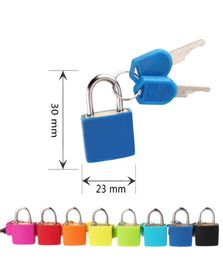 30x23mm Small Mini Strong Metal Padlock Travel Suitcase Diary Book Lock With 2 Keys Security Luggage Padlock Decoration 8 Colours D2372301