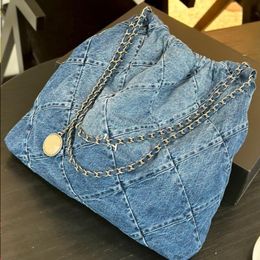 10A Fashion Women Brand Handbag Luxury Backpack Shoulder Bag Single Bag Denim Backpack Garbage Underarm Large Denim Metal Splicing Inne Ggel