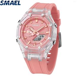 Wristwatches SMAEL 8088 Women Digital Watches Fashion Sports Waterproof Watch Pink Led Light Electronic Movement Wristwatch For Girls Gifts