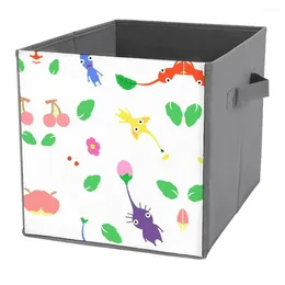 Storage Bags Cute Pikmin Pattern Bins Folding Box Multifunctional Staying Books And Great To The Touch Portable Graphic Debr