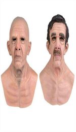 Latex Mask Bald Old Man Woman Full Head Halloween Realistic Funny Scary Adult Rubber Elder Costume Party Cosplay Decor Prop New L22046768