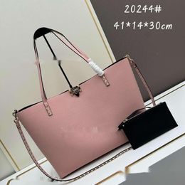 Shopping Bags Large Designer Stud Rivet Bag Rock Capacity Woman Vallenteno Shoulder Totes 2024 Handbag High Top Tote Layer Cowhide Crossbody Trendy 6BKW