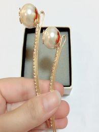 Fashion big pearl hair clips Water drill hairpin one word clip for ladies collection head ornaments vip gift7042306