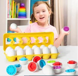 Baby Smart Eggs Montessori Learning Educational Toys Sensory Easter Eggs Chicken Colours Shapes Sorter For Kids 2 to 4 Years