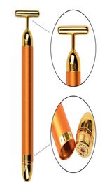 Retail Slimming Face 24k Gold Vibration Facial Beauty Roller Massager Stick Lift Skin Tightening Wrinkle Stick Bar Face Skin Care 3322468