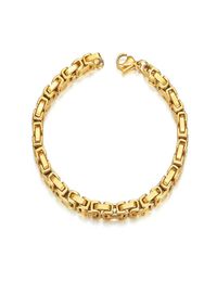 Trendy Chain Men Bracelet Punk Gold Colour Bangle 5mm Width Byzantine Link s for Women Jewellery Braslet 20213927510
