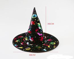 Colorful witch hat Halloween stage show products various colors Halloween nylon clothing accessories hat party decorations6451173