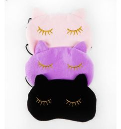 10x Cucommax Cute Cat Sleeping Eye Mask Nap Cartoon Eye Shade Sleep Mask Black Mask Bandage on Eyes for Sleeping2573862