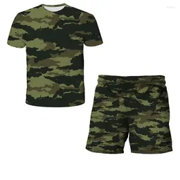 Clothing Sets 2024 Summer Kids Clothes Set For Baby Boys Camouflage Tops Pants 2PCS Short Sleeve Costume Tracksuit Outfits