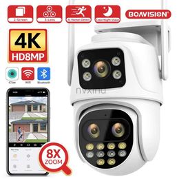 IP Cameras 8MP dual screen dual lens WiFi monitoring camera Ai automatic tracking Colour night vision Bluetooth outdoor PTZ security camera d240510