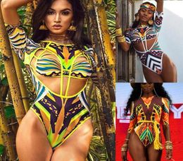 Women039s Swimwear 2021 One Piece Swimsuit Sexy Boho Printed Women Bathing Suit Beach Monokini Female Maillot De Bain1115863