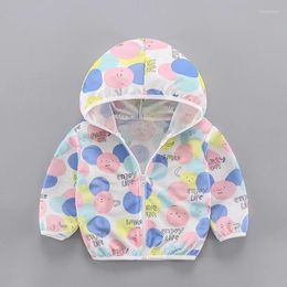 Jackets 2024 Cute Baby Girl Jacket Boy Hooded Coat Sunscreen Boys Girls Long Sleeved Summer Sun Protection Kids Clothes Outwear