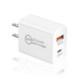 Universal 2.4A Chargers Dual Ports Type c USB-C PD EU US Wall Charger Power Adapters For IPhone 14 Plus x xs max 11 12 13 Pro Samsung tablet pc Android phone