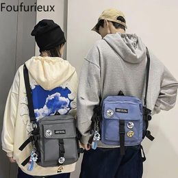 Waist Bags Foufurieux Nylon Woman's Packs Print Zipper Crossbody Large Capacity One Backpack Shoulder Student Japanese