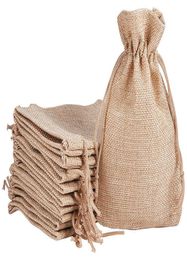 7x9cm 9x12cm 10x15cm 13x18cm original Colour Mini Pouch Jute Bag Linen Hemp Jewellery Gift Pouch drawstring Bags For Wedding favorsb5361746