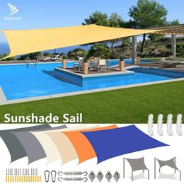 UV Block Water Resistant Shade Sail Sun Shelter Canopy Pool Rectangle Square Awning Shading For Garden Patio Backyard Car 240510