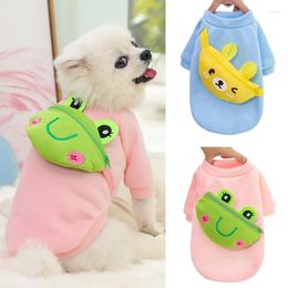 Dog Apparel Fashion Shirts Cute Frog Bear Snack Bag Hoodies Chihuahua Yorkie Breathable Soft Sweatershirt Puppy Costume Pet Clothing