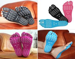 Feet Sticker Foot Stick on Soled Sticky Pads For Feet Antislip Beach Sock Waterproof Insole Feet Protection 4 Size High Quality5910082