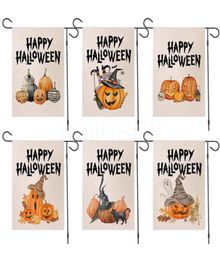 4732cm Halloween Garden Flag printing Pumpkin flags Linen terror Banner European and American decoration dd1697714595