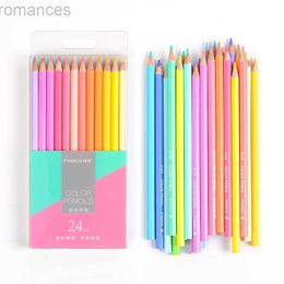 Pencils 12/24 Coloured Macaron Oil Coloured Pencil Fresh Student Sketching Manga Coloured Pen School Art Supplies d240510