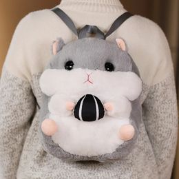 Multi functional hamster hand warm childrens holiday backpack role-playing toy mini school bag cartoon girl boy gift 240509