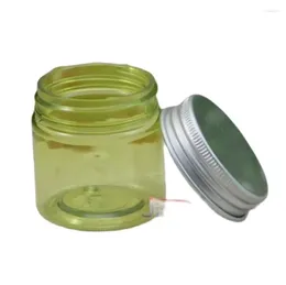 Storage Bottles 30 Grams Brown/green/clear/light Green PET Jar 30ml Plastic With Silver Aluminum Cap Cosmetic Personal Care Container