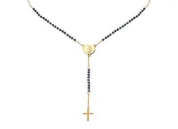 Pendant Necklaces Catholic Stainless Steel Rosary Beads Chain Y Shape Virgin Necklace For Women Men Religious Jewelry6033369