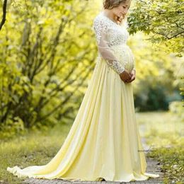 Baby Shower Pregnant Maternity Evening Long Sleeve Lace Chiffon Empire Waist Formal Ocn Party Dress Custom Size B22 0510