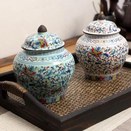 Storage Bottles Blue And White Porcelain Tea Ceramic Candy Jar Home Nut Coffee Beans Medicinal Herbs Bottle Decoration