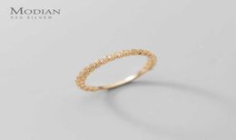 Modian Hight Quality 925 Sterling Silver Luminous Zircon Simple Stackable Wedding Engagement Rings for Women Fine Jewellery Bijoux 26463065